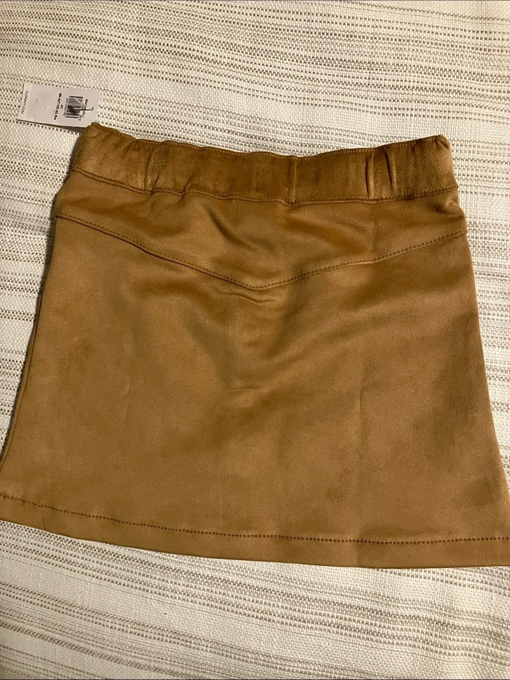Toddler girls Tan Button-Front Suede-Look Mini Skirt